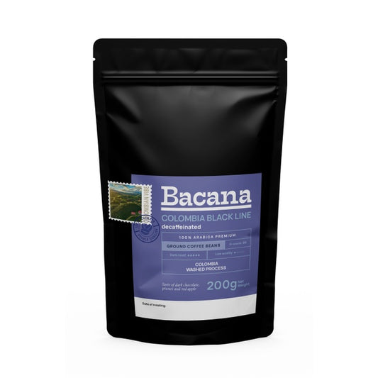 Bacana Black Line Colombia Decaffeinated Ground Coffee
Beans