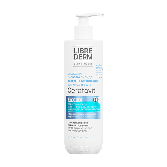 Librederm Cerafavit Face & Body Balm Lipid-Redplenishing Triple Action with Ceramides & Prebiotic for Kids and Adult