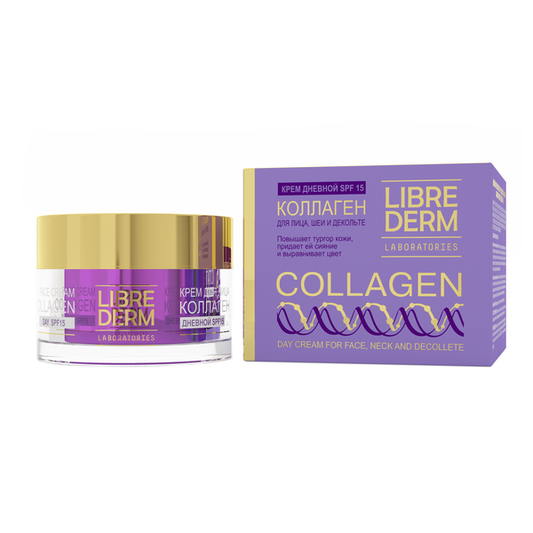 Librederm Collagen Day Cream for Restoring Radiance and Even Skin Color SPF-15