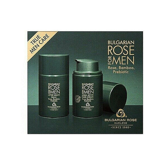 Bugarian Rose For Men Gift Set: Aqua Active Face Cream & Aftershave Balm