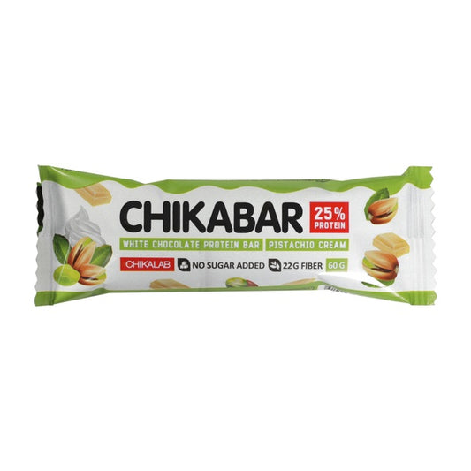 Chikabar White Chocolate Covered Protein Bar Pistachio Cream